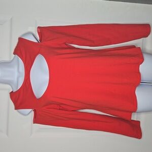 Guess Red Cold- Shoulder Top XL NWOT
